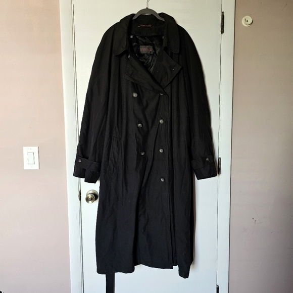 Rochester Big & Tall black preppy wool removable liner trench coat Size 3XB
